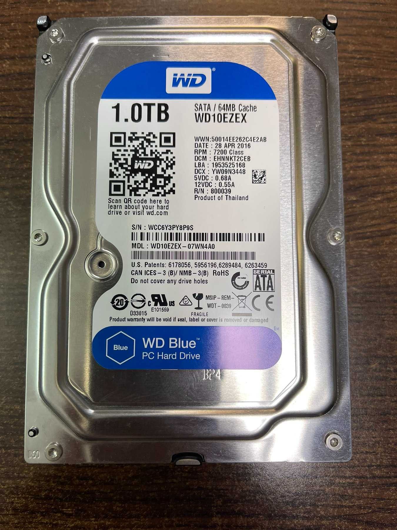 Жорсткий диск Western Digital Blue 1TB 7200rpm 64MB WD10EZEX SATA III