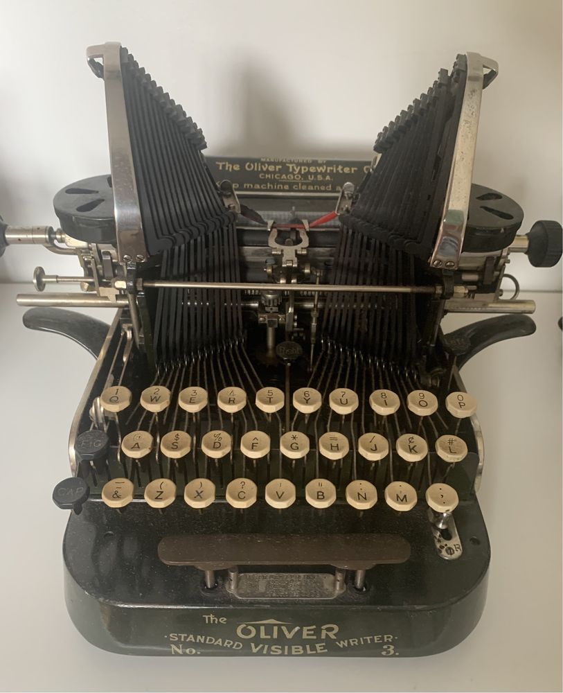 Coleção Rara de 3 Máquinas de escrever - Oliver Typewriter nº 2,3 e 5