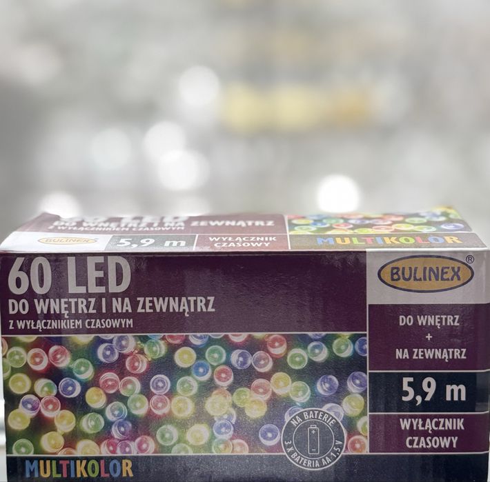 Girlanda LED 60 Lampki - 5,9m - Multikolor - Na Baterie