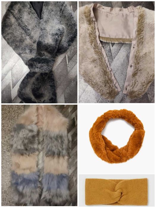 Повязка на голову H&M.Меховой воротник/шарф