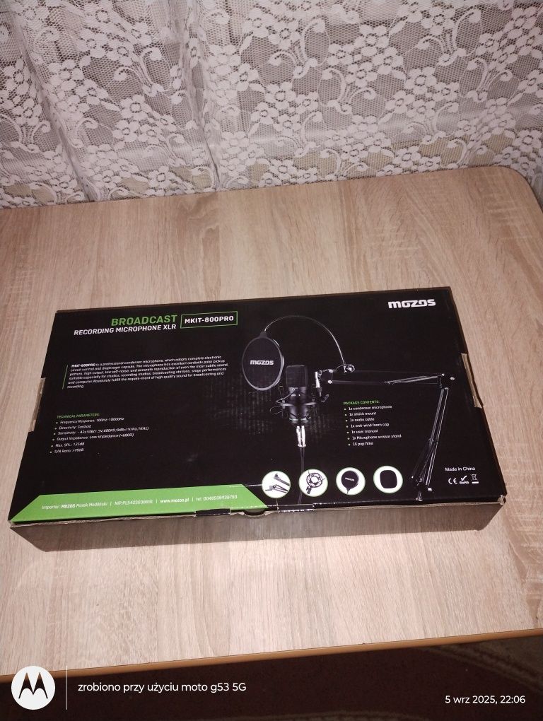 Mikrofon studyjny mozos xlr mkit 800 pro