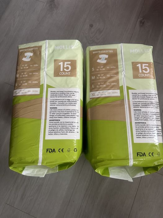 Pieluchy dla doroslych i dużych dzieci - zestaw 30 sztuk rozm. XL