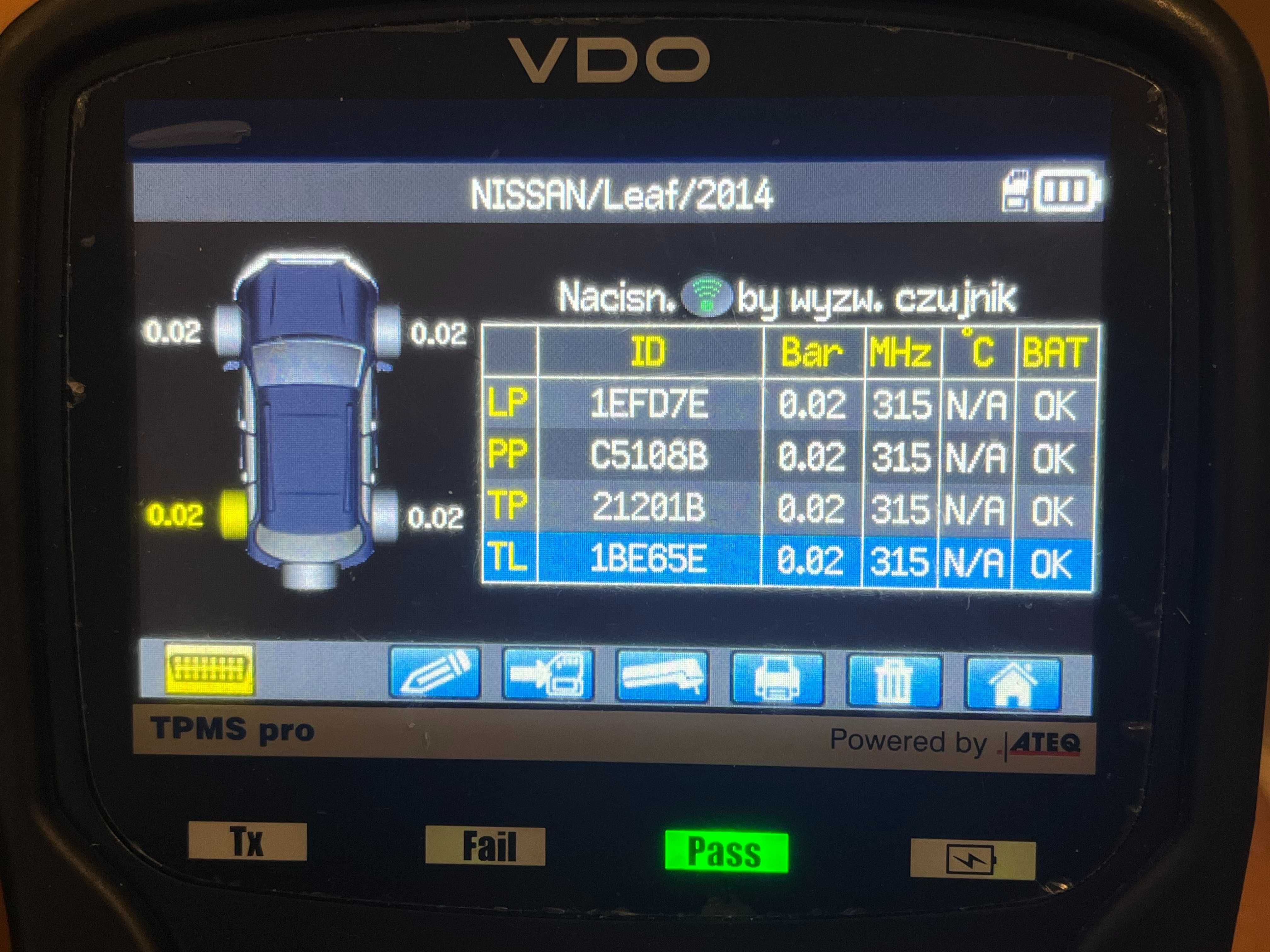 1x czujnik ciśnienia TPMS NISSAN JUKE LEAF CUBE 40700-3AN1A USA 315MHz