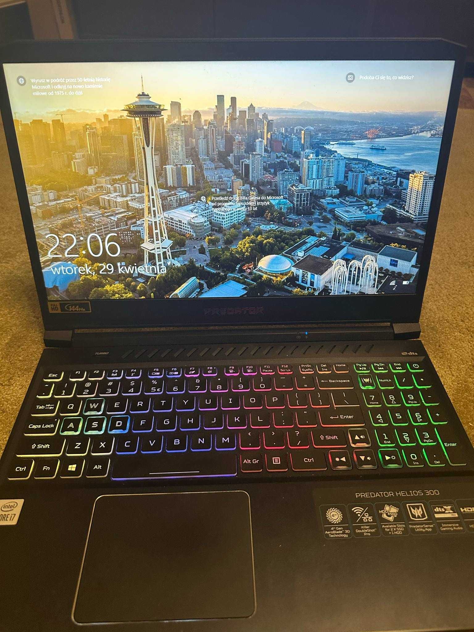 Laptop Gamingowy Acer Predator Helios 300 i7-10750H 16GB 1TB RTX3060