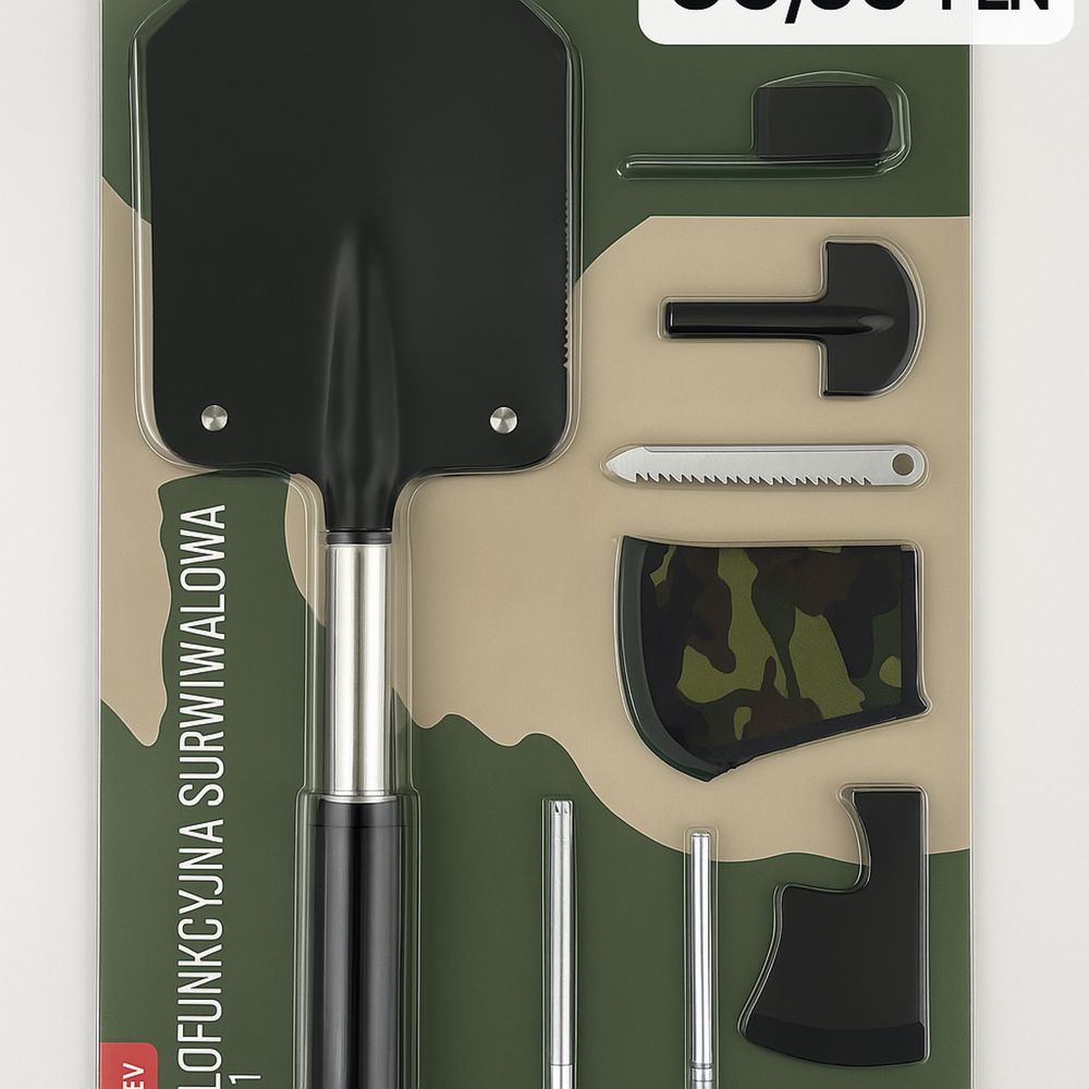 Nowa snajperka survivalowa 6w1 setty-siekiera,pila,otwieracz ,lopata
