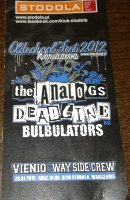 Bilet kolekcjonerski Oldschool Fest 2012 Analogs Vienio Bulbulators