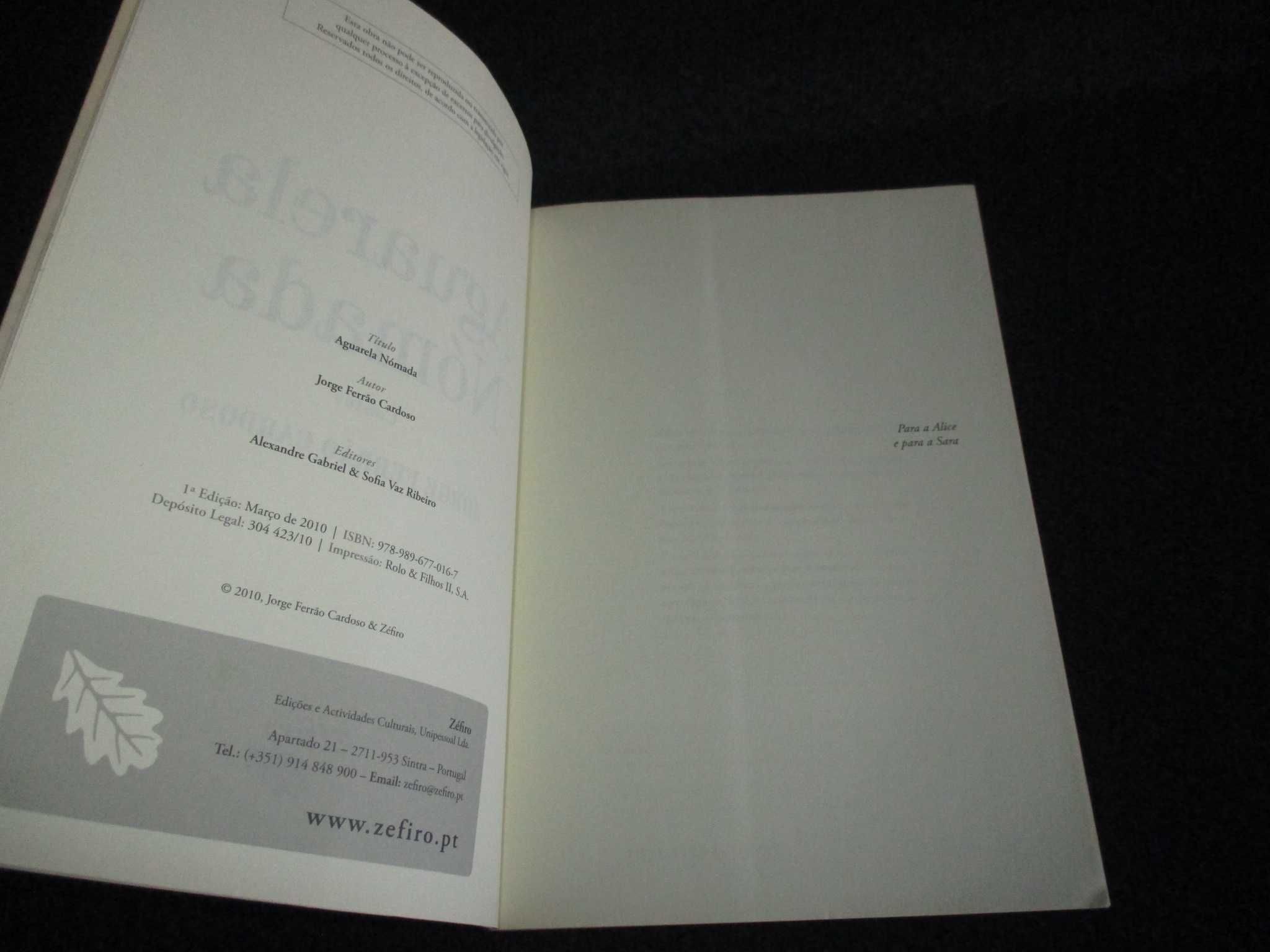 Livro Aguarela Nómada Jorge Ferrão Cardoso