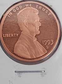 Moneta 1 cent usa 1993 S