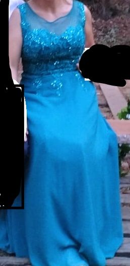 Vestido de cerimónia, cor verde esmeralda