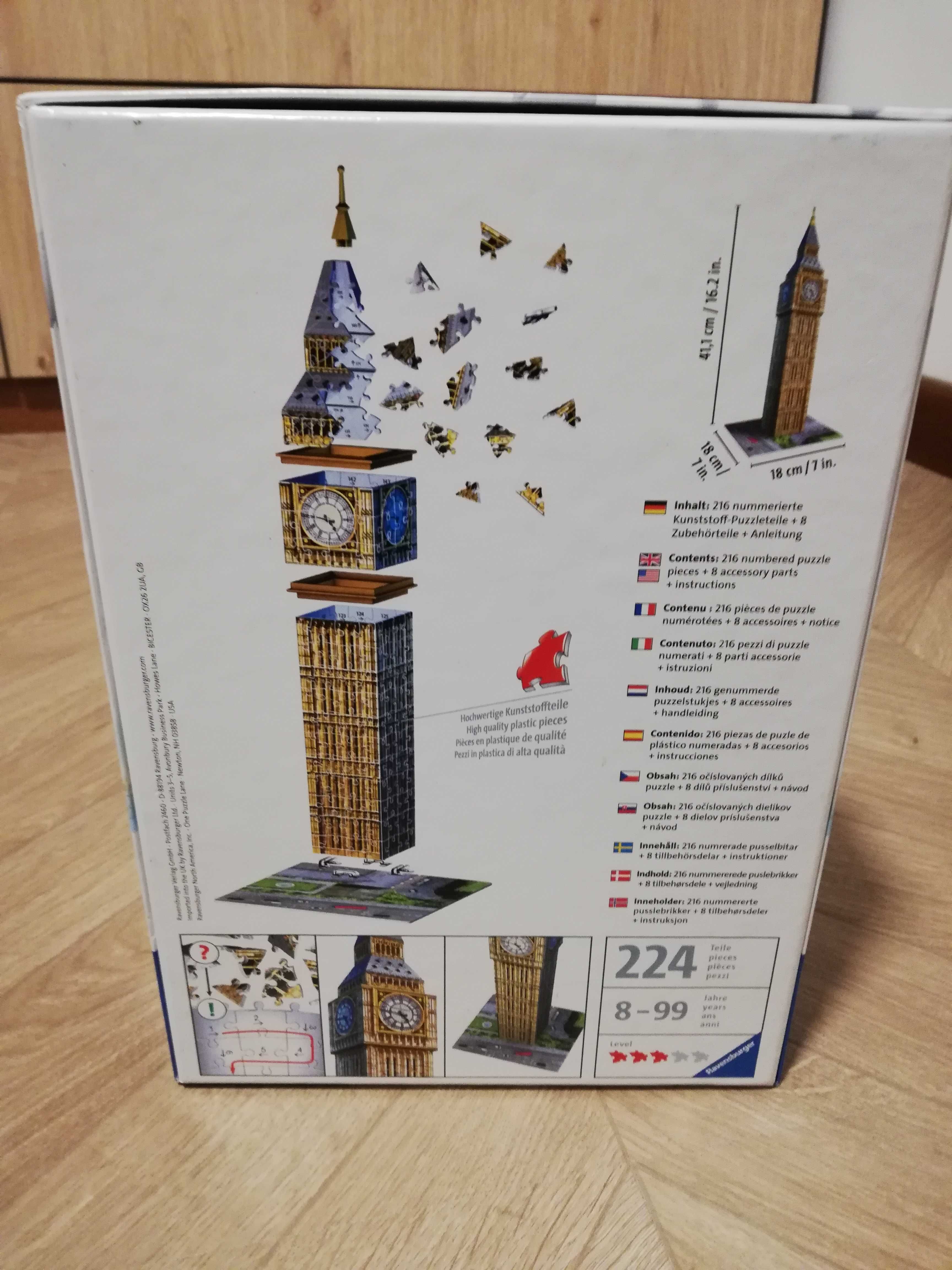 Puzzle Ravensburger 3D Big Ben 8+ 224 elementy