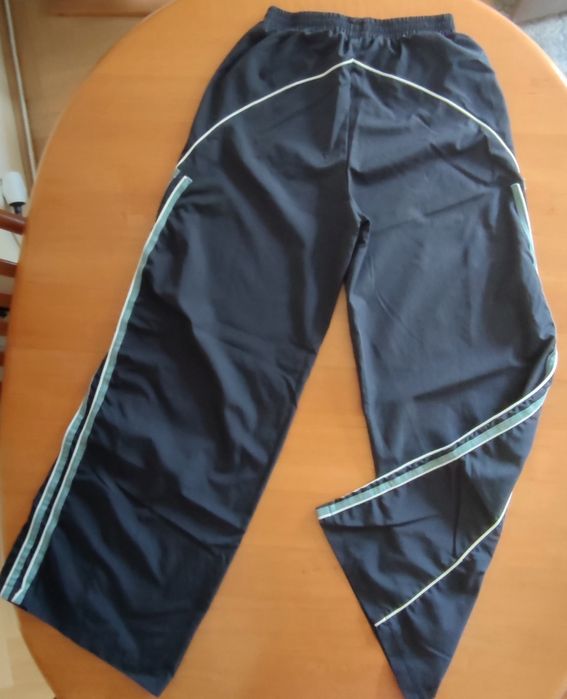 Spodnie sportowe dresowe z szerokimi nogawkami granatowe rozm. S