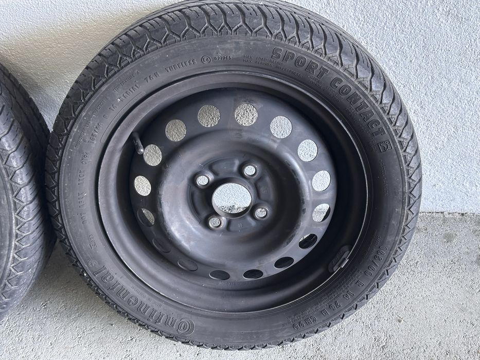 Jantes 4x100 14” c/ pneus 165-60 – VW Toyota Opel Honda Mini Mitsubish