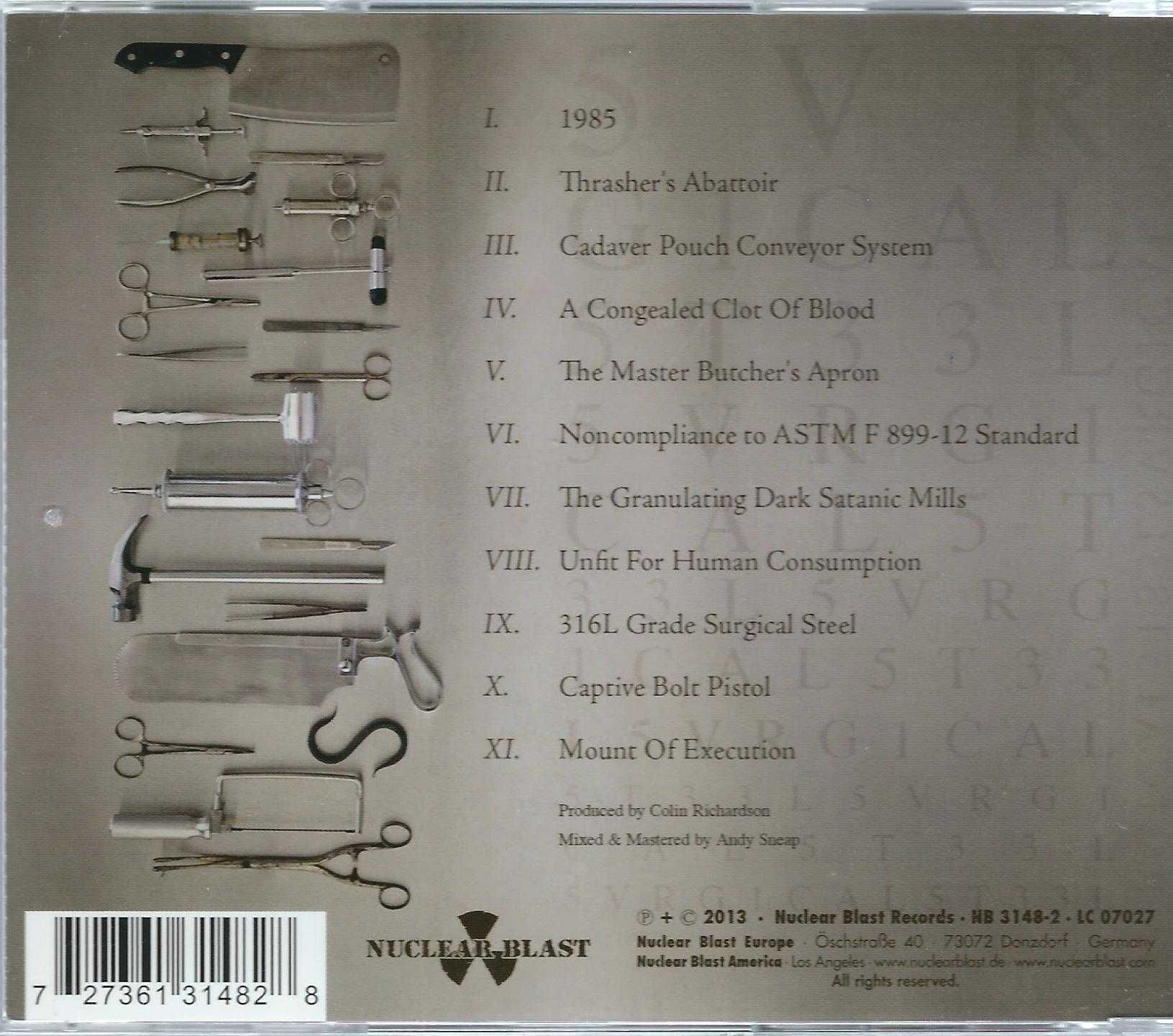 CD Carcass – Surgical Steel (2013) (Nuclear Blast)