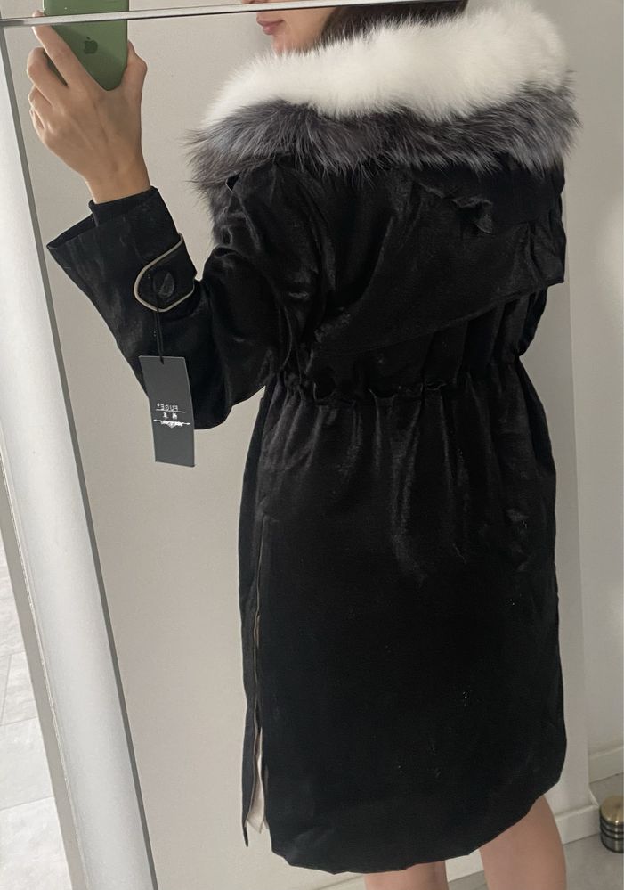 Parka futro naturalne
