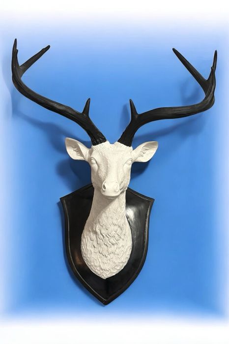 Glowa jelenia z porożem, rzeźba 3D unikat | home deco