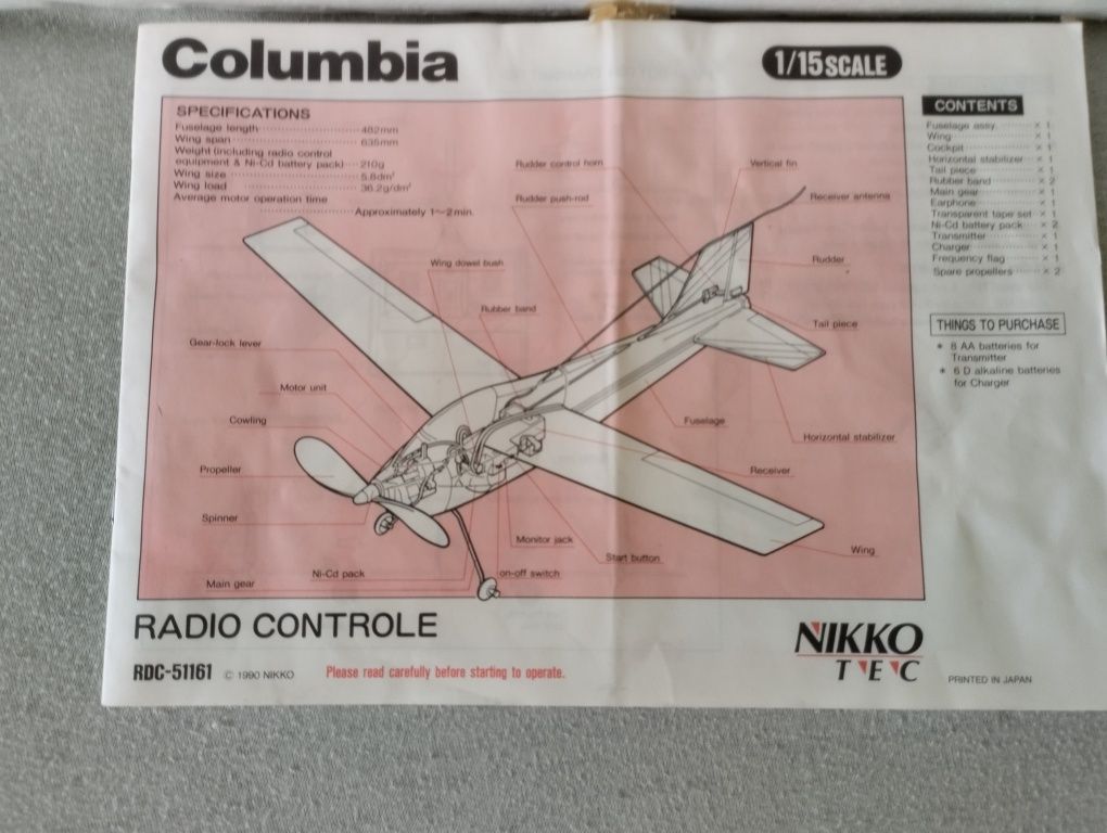 Samolot Nikko radio control