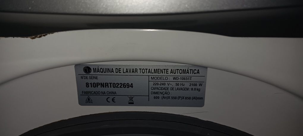 Maquina de lavar roupa LG 8Kg