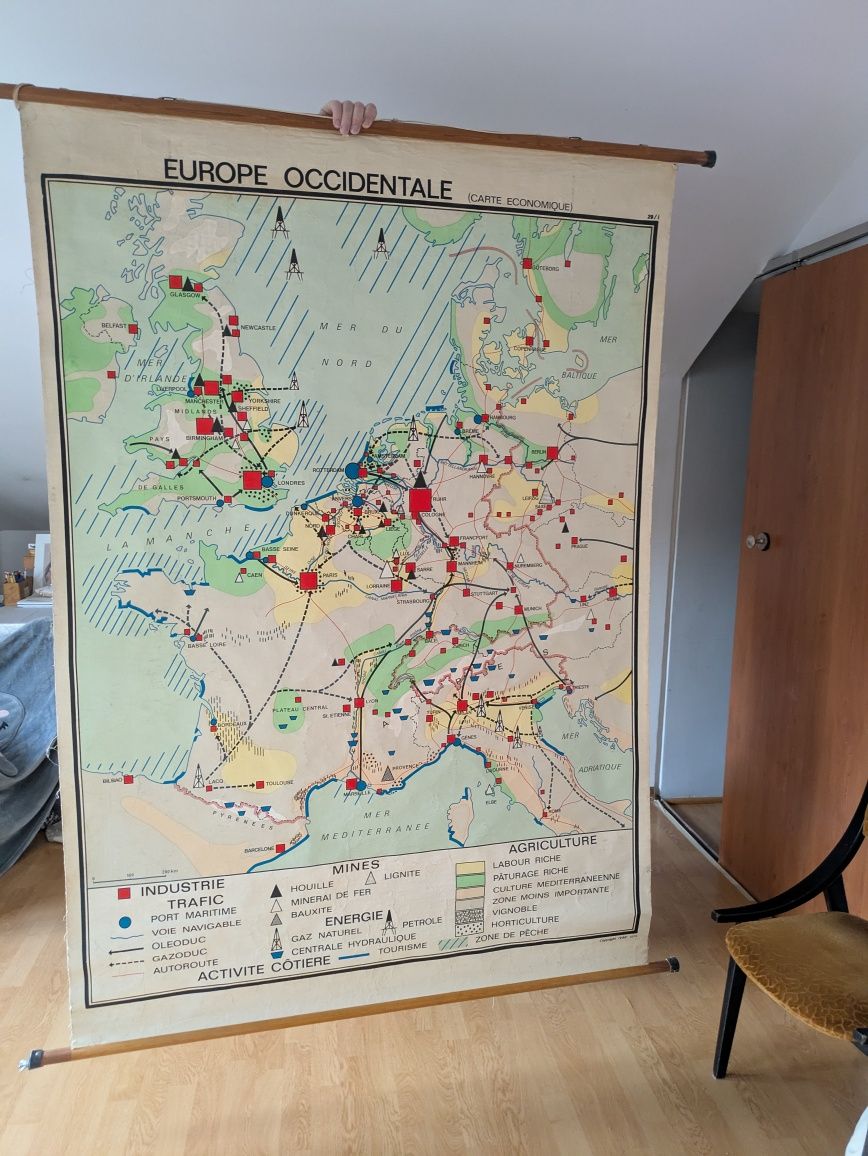 Retro duża stara mapa Europy