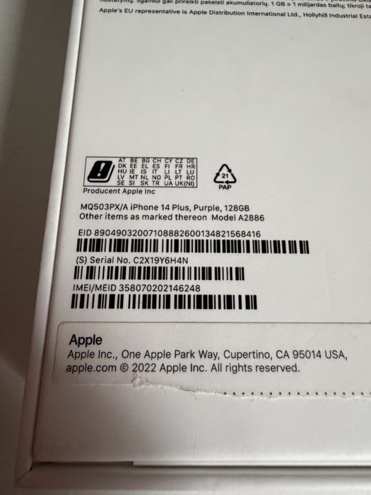 iPhone 14 Plus 128gb Purple Stan Idealny Bareria 95% od nowości