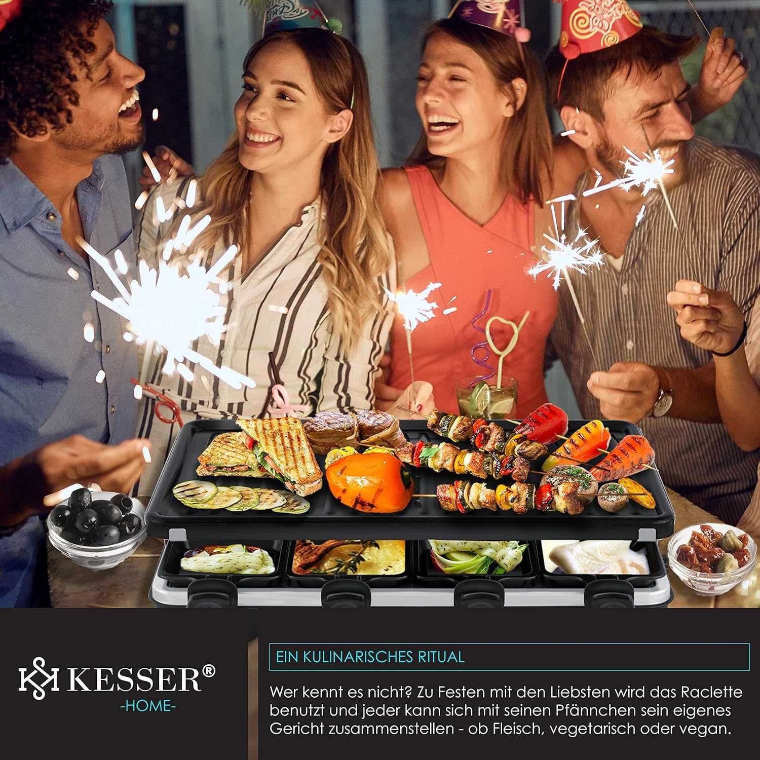 Grill raclette z kamieniem do grillowania dla 8 osób KESSER
