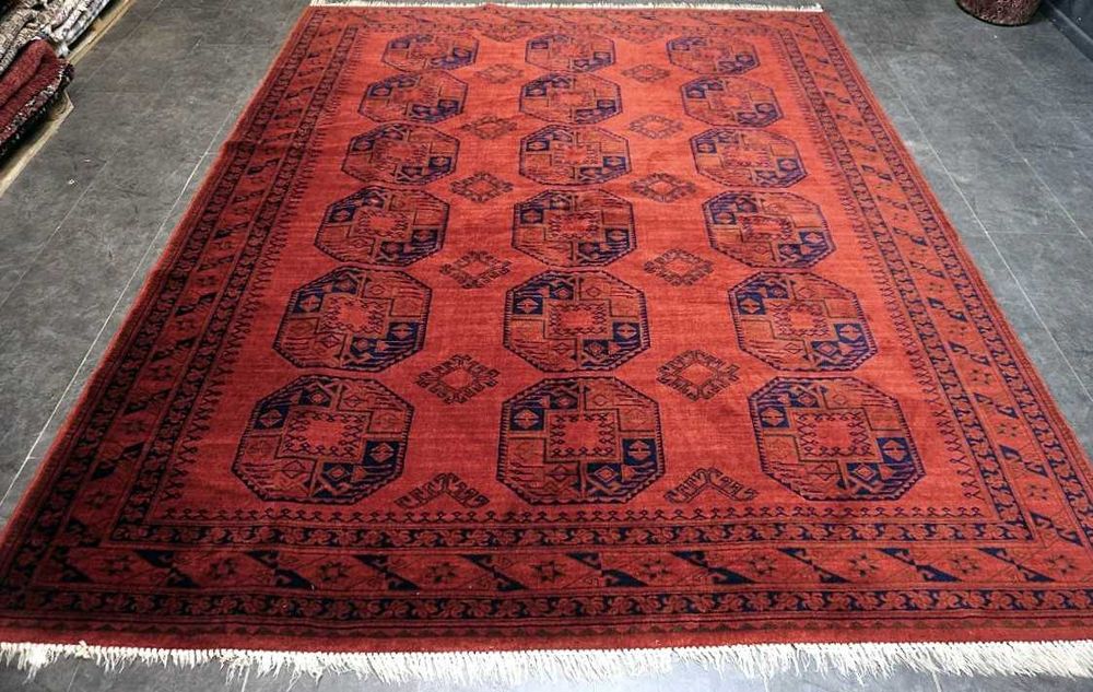 Grande Tapete AFEGÂO - padrão BOKHARA - Lã s/ Algodão c/ 300cm x 245cm