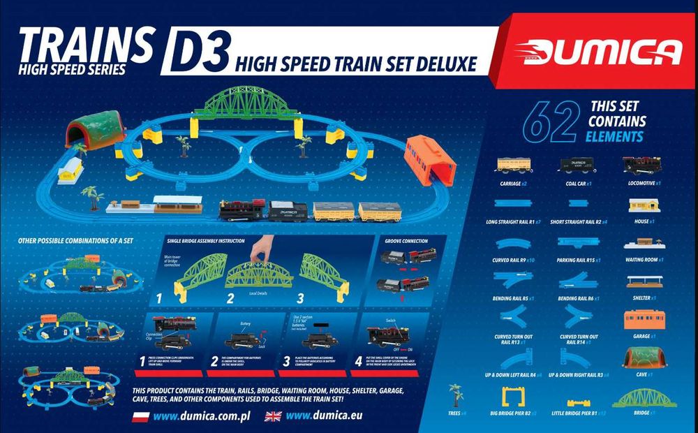 Залізниця Dumica великий набір Deluxe, декілька наборів