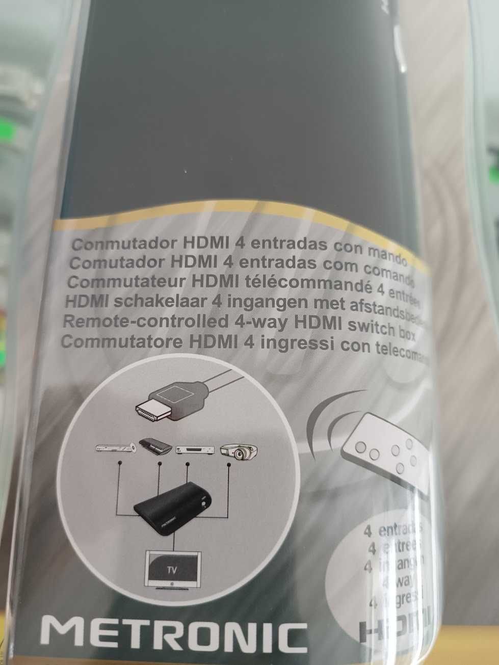 Novidade:Switch HDMI 4 entradas METRONIC c/comando