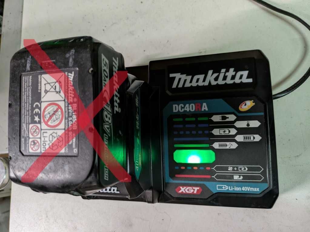 Makita XGT 40V carregador com adaptador LXT 18V