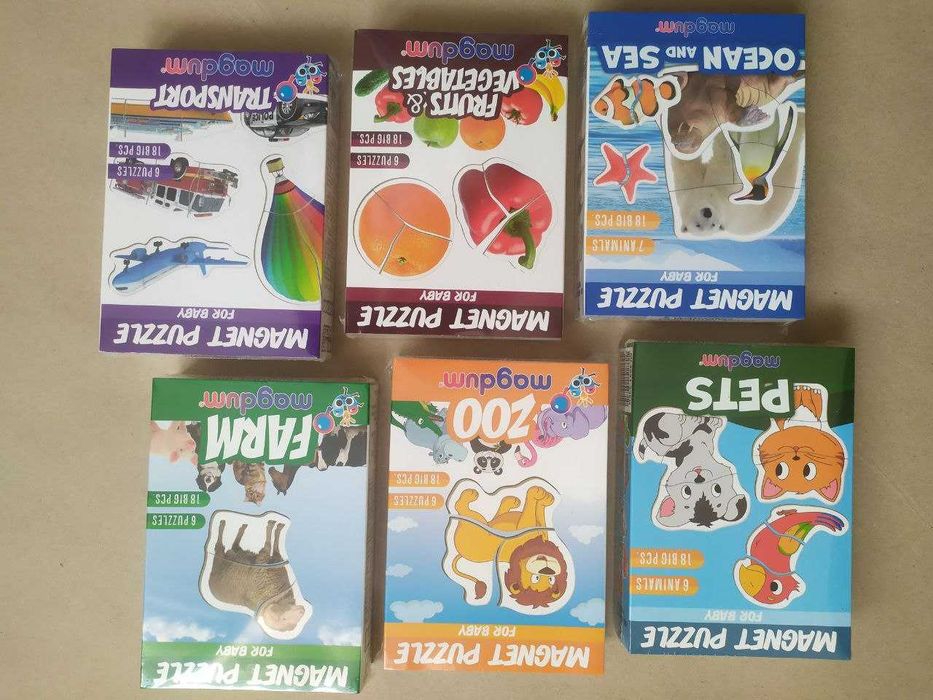 Магнітні пазли Magdum Ферма, Зоопарк, Транспорт, Овочі фрукти