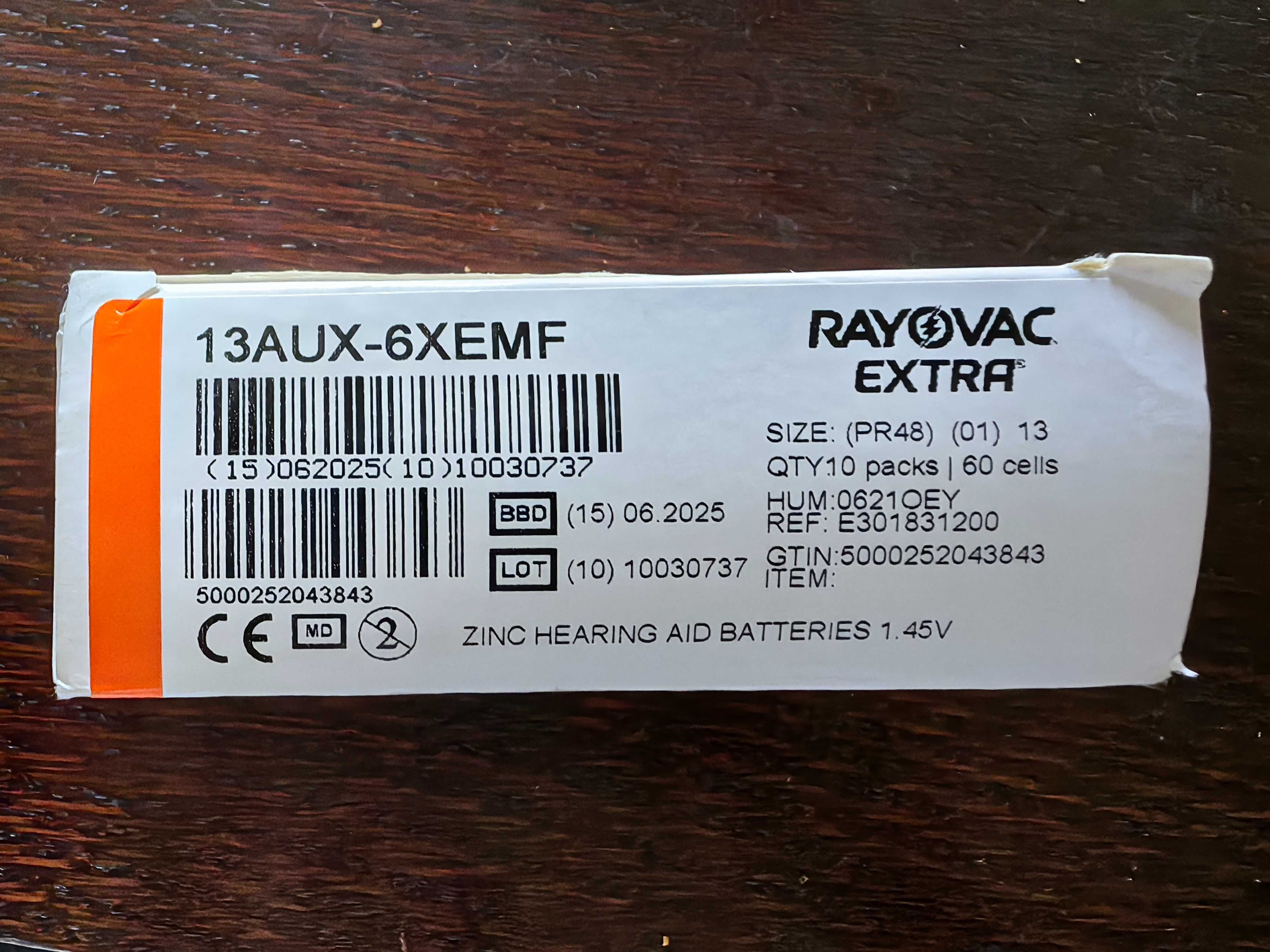 Baterie do aparatów słuchowych Rayovac Extra 13 9 listków