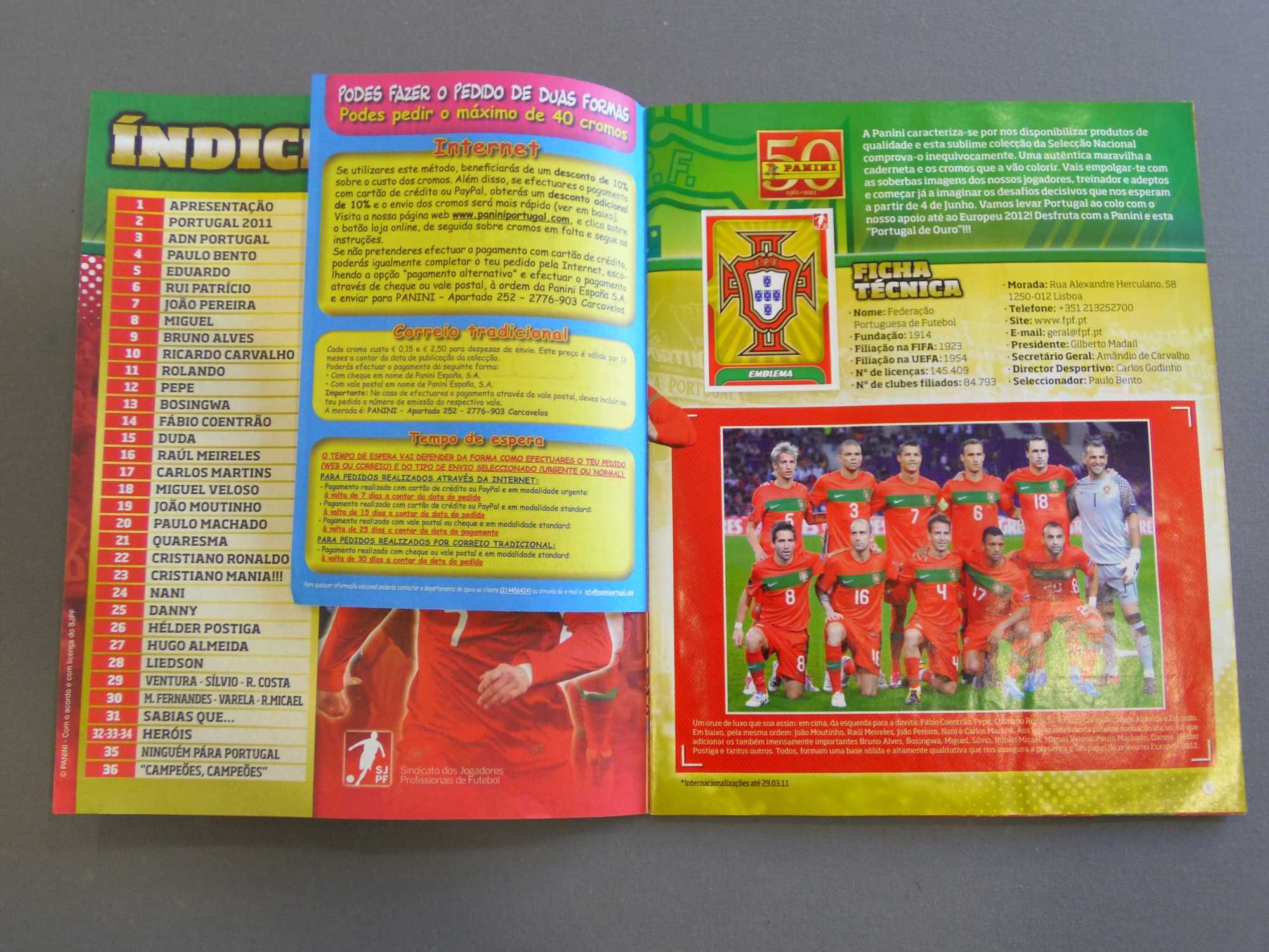 Caderneta Completa Panini Portugal de Ouro 2011