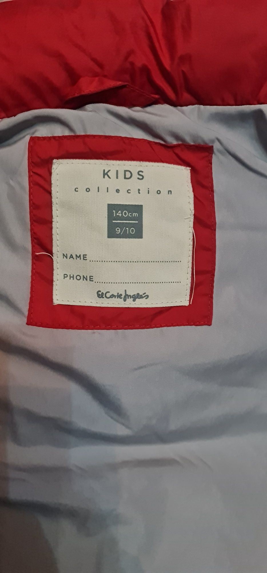 Colete vermelho marca Kids EL Corte Inglês