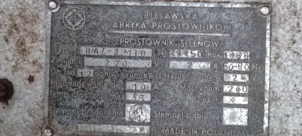 Prostownik Selenowy BMZ 24/10 oryginalny
