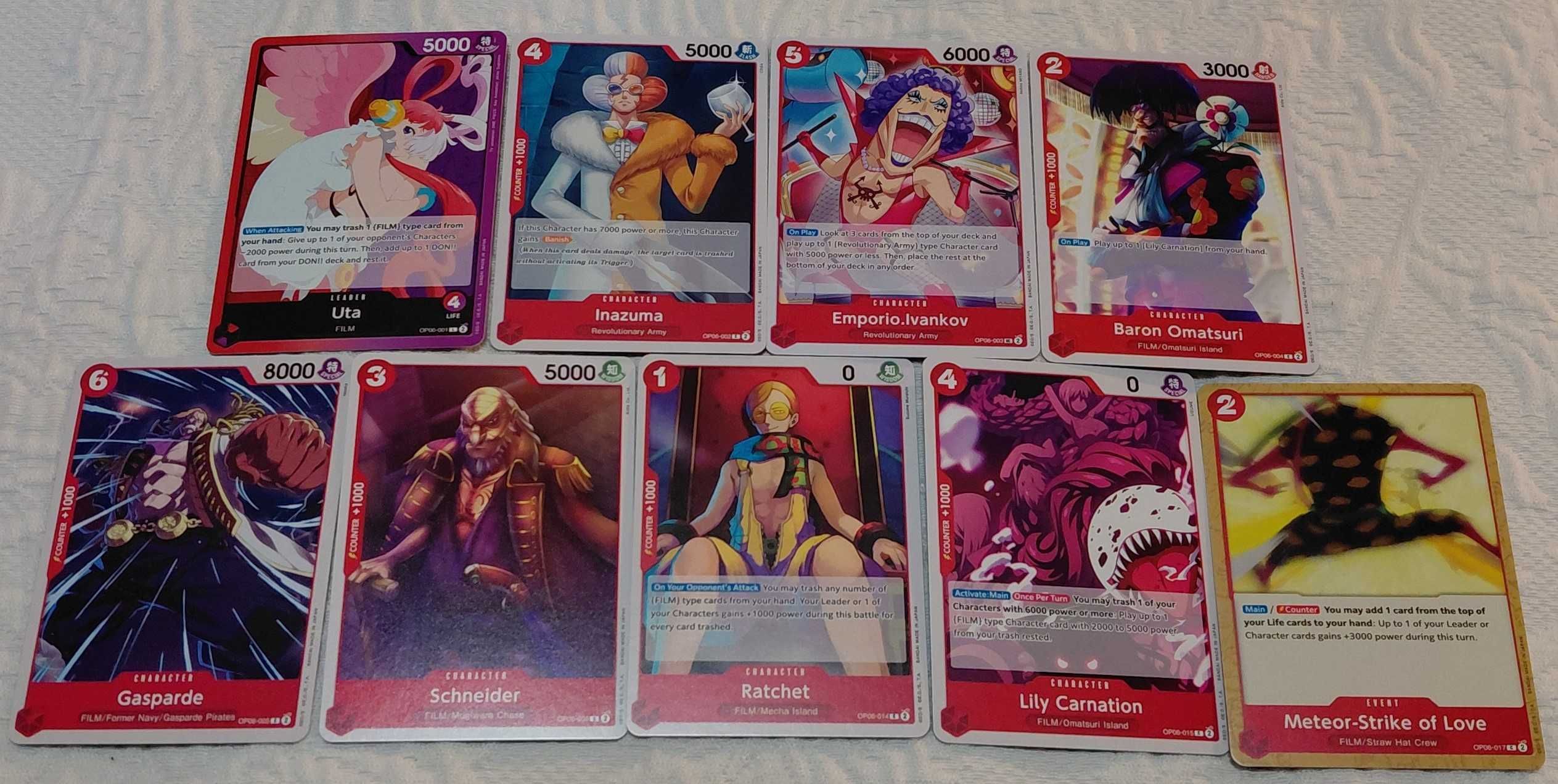lote de 226 cartas one piece tcg OP06
