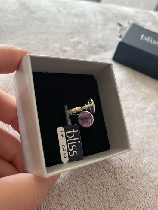 Каблучка Bliss з натуральним камнем і діамантом