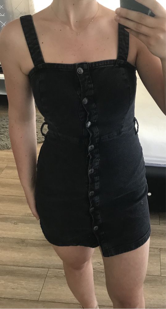 Sukienka czarna mini jeansowa