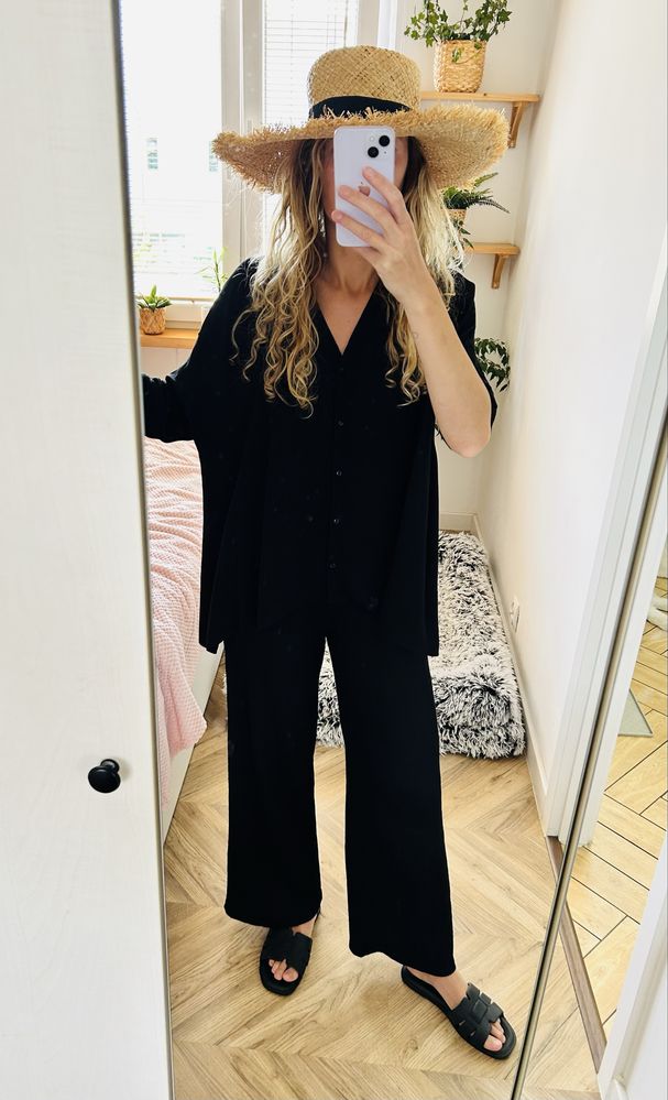 Czarna koszula oversize / zara