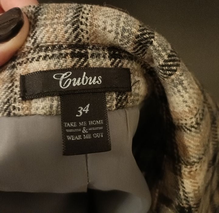 Marynarka w kratę z wełną