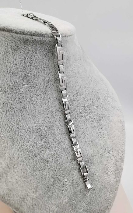 Bransoletka platynowana 18,5-16,5 CM 6 MM grecki wzór