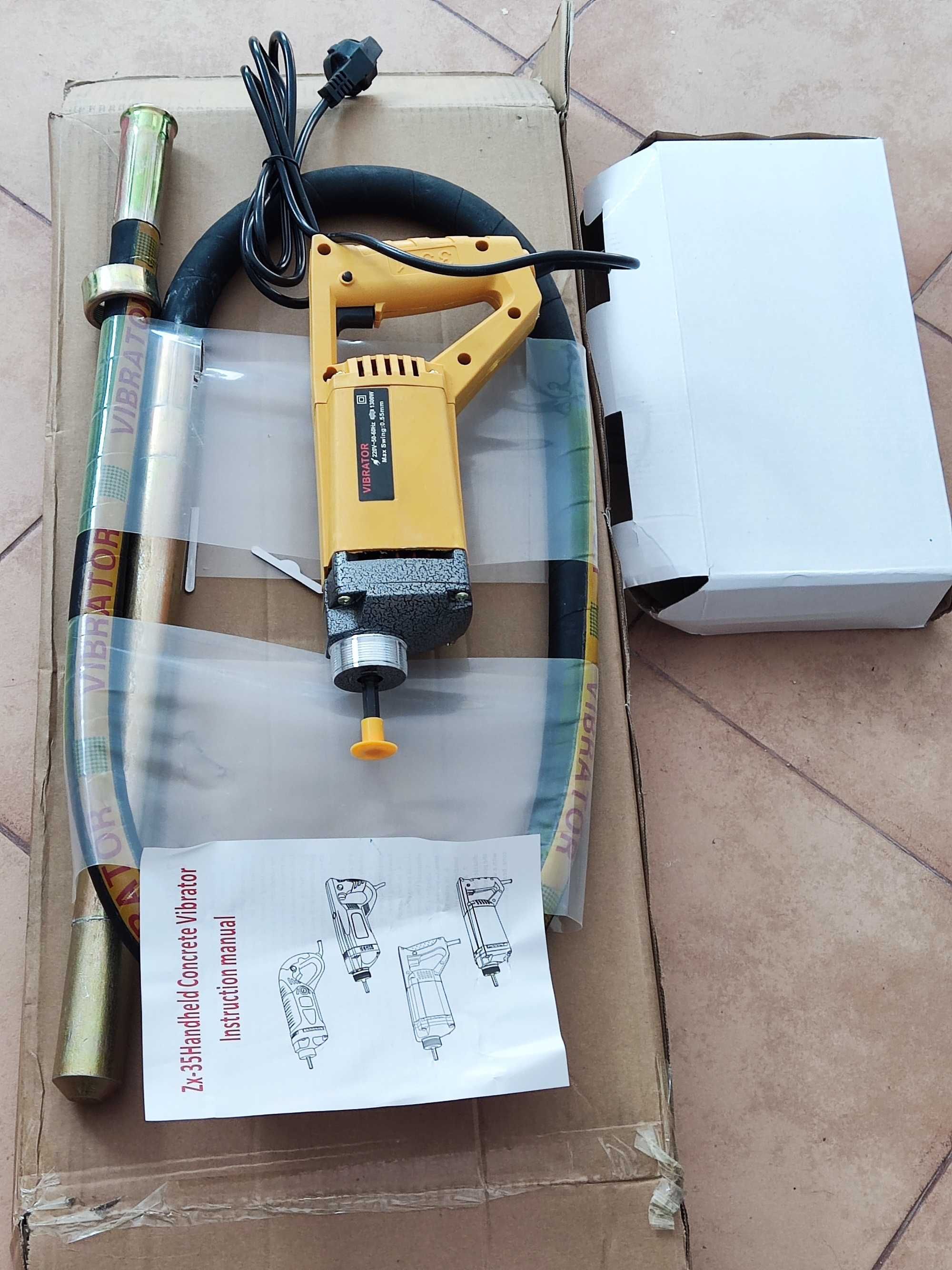 Vibrador de Betao Eletrico Obra Portatil 2M 1300W