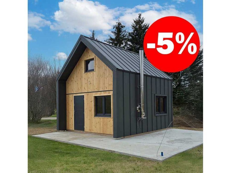 DOMEK DREWNIANY, Nowoczesna Stodoła 5x7, pełne doposażenie, na gotowo!