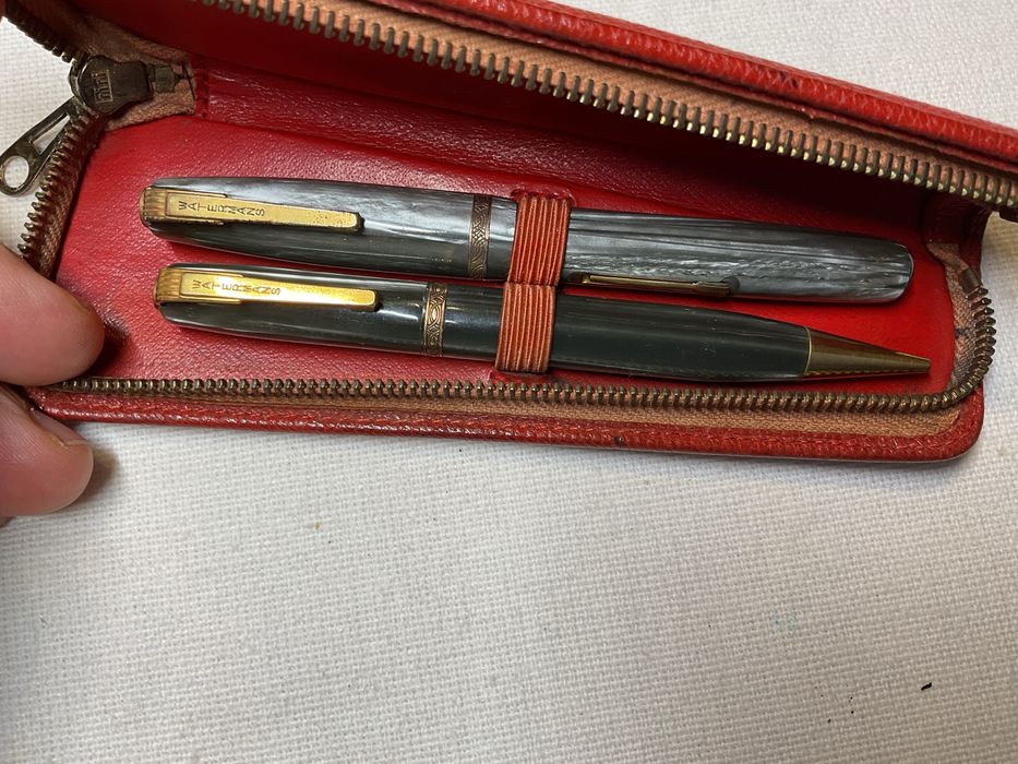 Conjunto caneta tinteiro e lapiseira Waterman modelo 512.V antiga