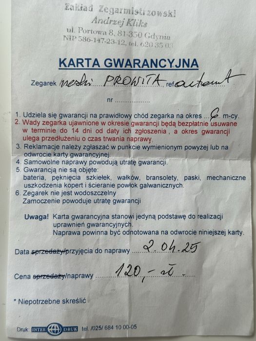 Zegarek Provita Automatic 25jewels, duromat, duży 40mm, na gwarancji