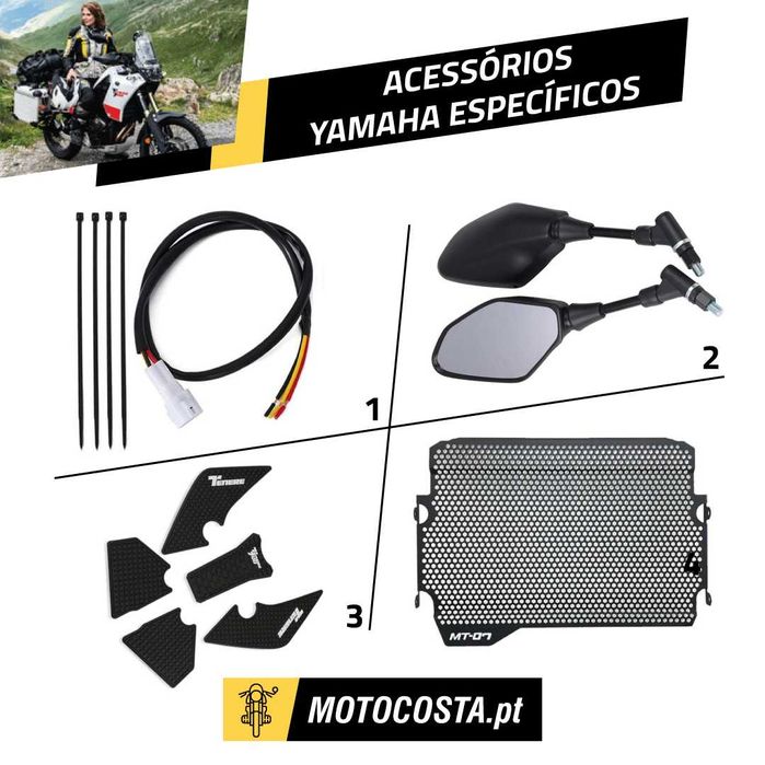 Acessórios YAMAHA - Grelhas, Piscas LED, Grips, Espelhos - MOTOCOSTA