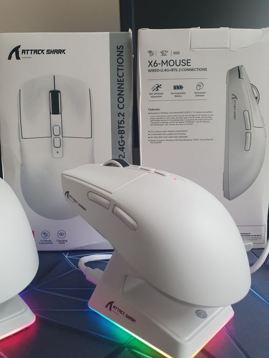 Нові ігрові мишки Attack Shark X6 PAW3395  DPI26000 з докстанцією