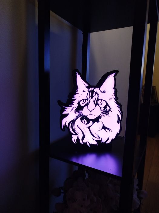 Lampa Kolor LED - Maine Coon - Neonki 3D