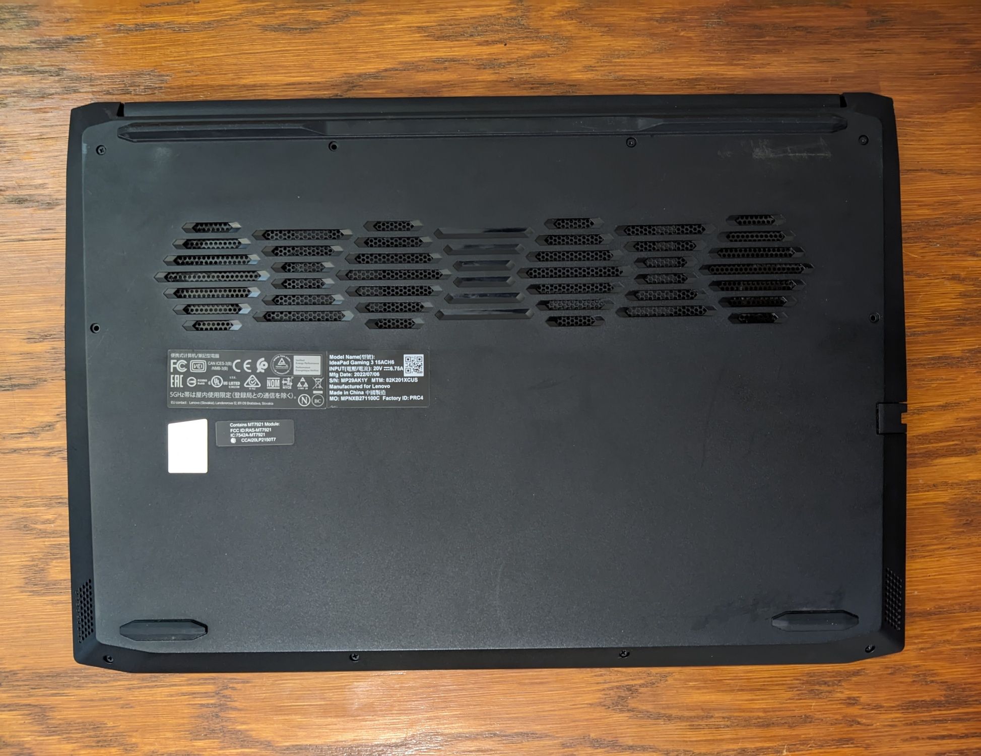 Lenovo IdeaPad gaming 3 rtx3050ti 5600h 20ram 256ssd