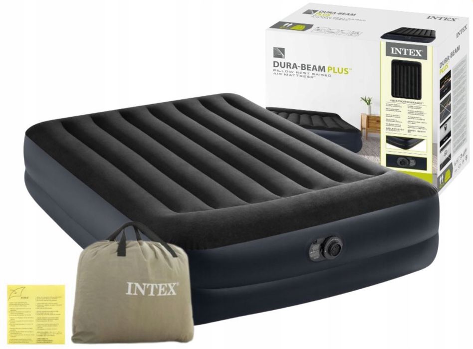 Materac Dmuchany Turystyczny z Pompka 203x152x42 cm Intex