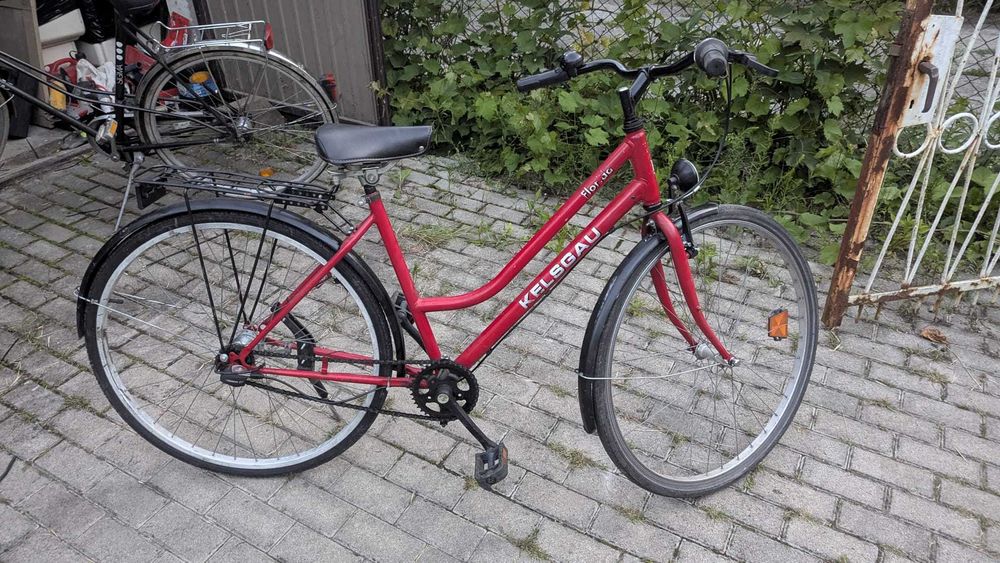 Rower czerwony damski Kelsgau Florida 28" wygodne siodełko BDB *kosz