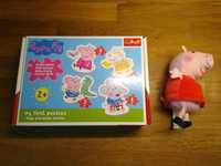 Peppa Pig puzzle progesywne + maskotka